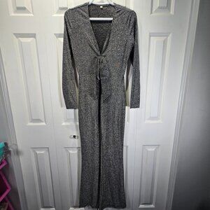 New Women’s Silver Sparkly Jumpsuit | Size Small